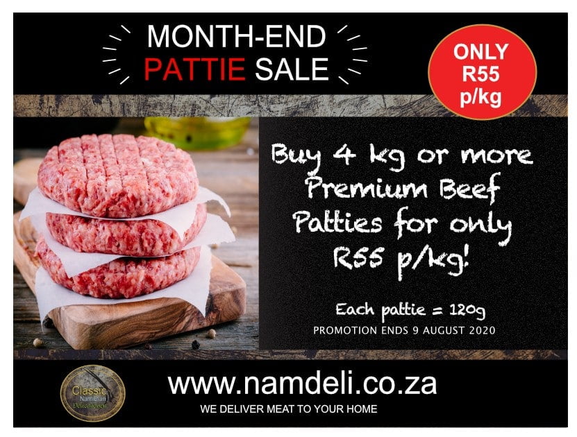 Bulk Patties Sale only R55 p/kg Classic Namibian Delicatessen